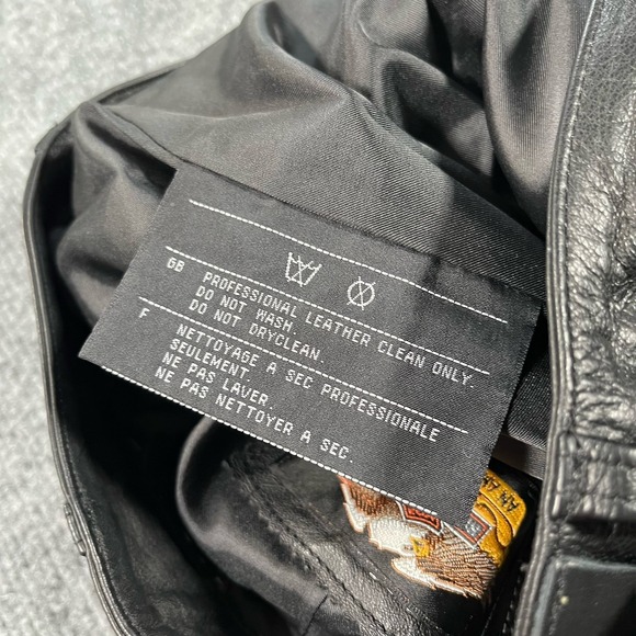 Harley Davidson Pants Women's Size‎ 34/6 Black Leather Riding Tapered High Waist - Picture 7 of 11